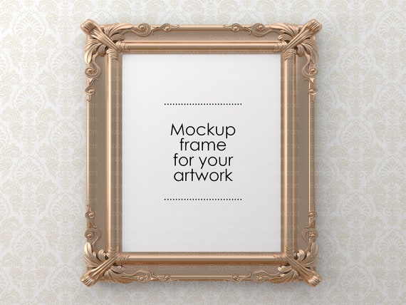 Mockup Frame For Your Artwork Empty Gold Frame Mockup Etsy