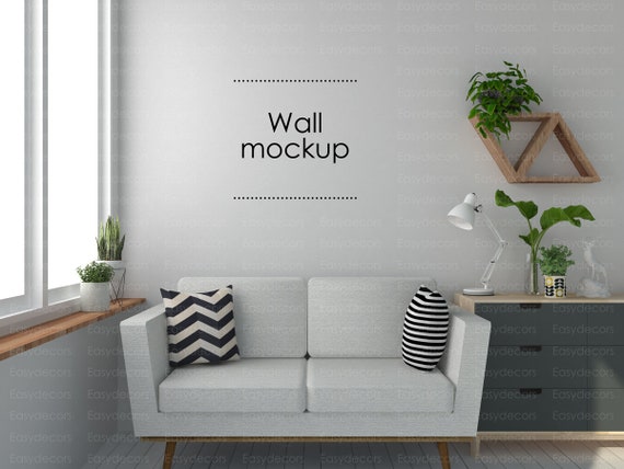 Download Wall Mockup For Your Artwork Empty Wall Mockup Interior Wall Etsy PSD Mockup Templates