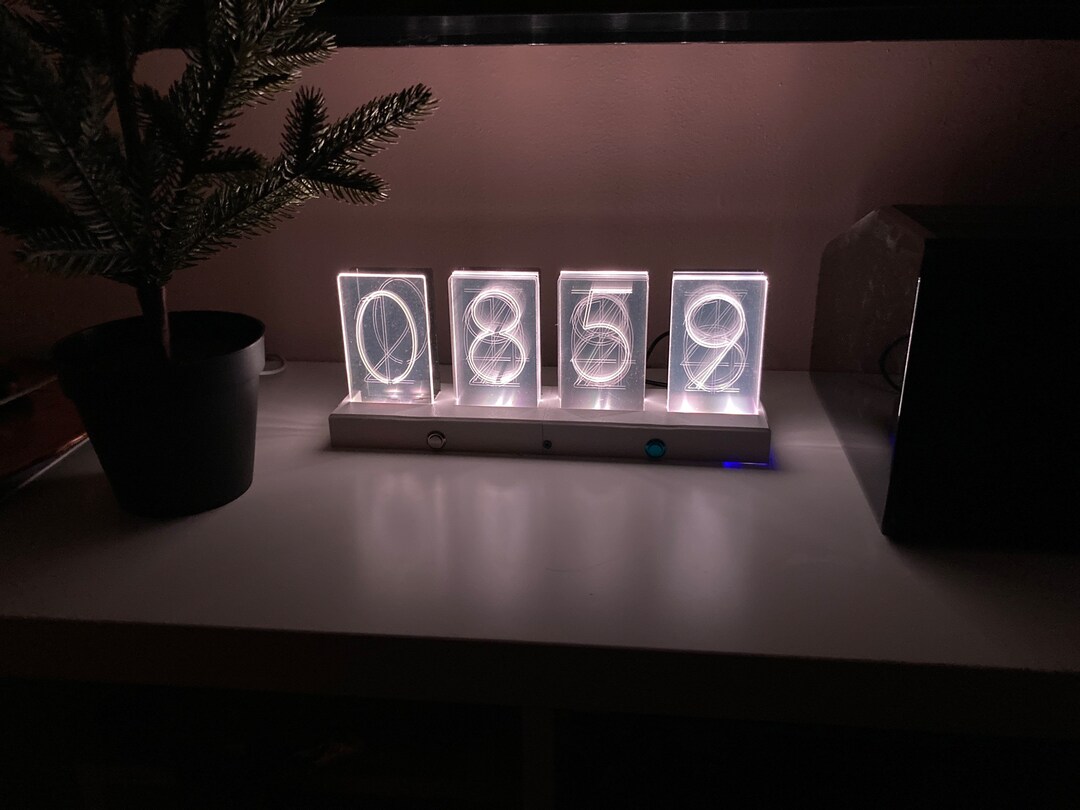 Acrylic Hologram Clock With Wifi Etsy