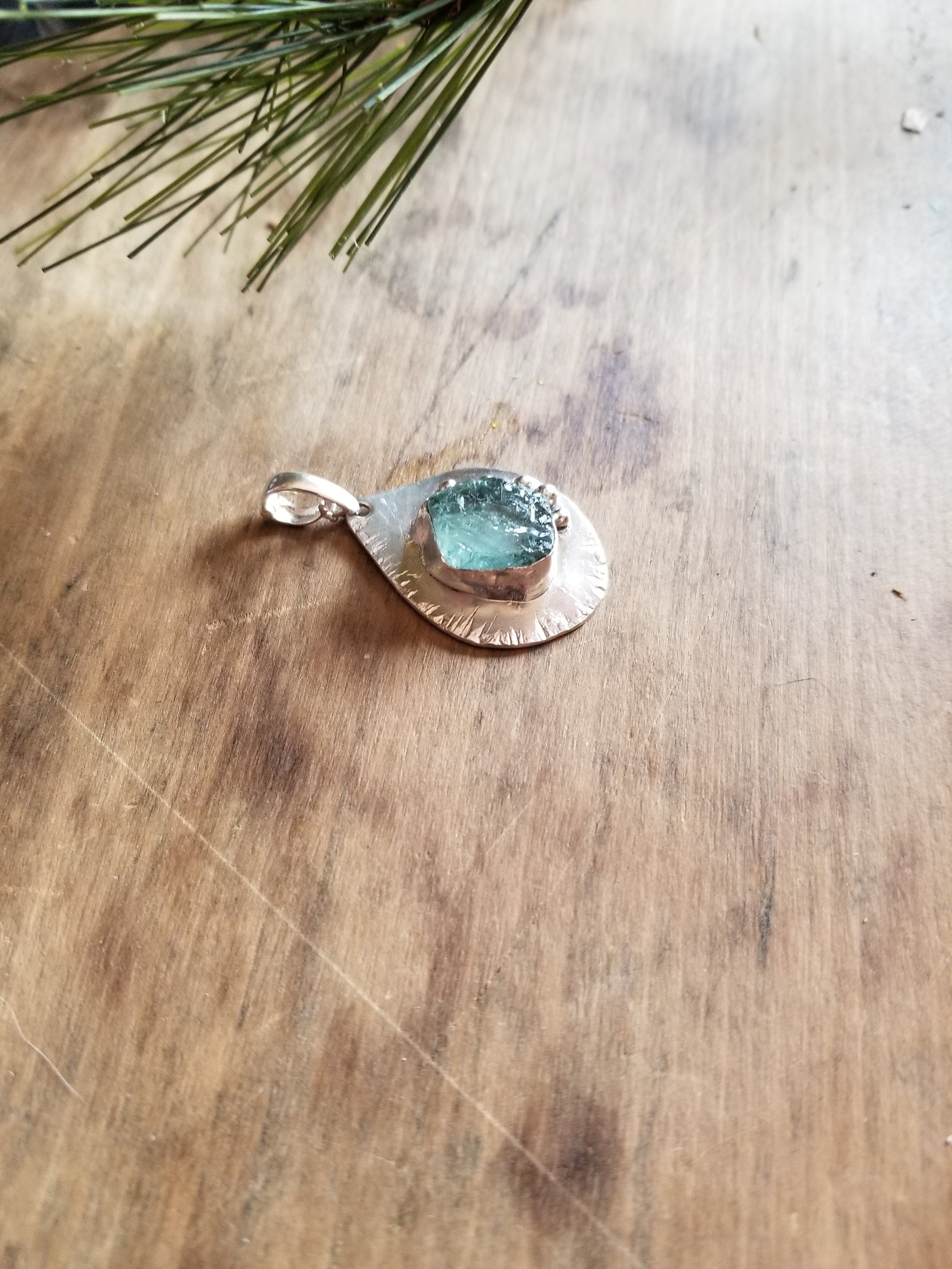 Aquamarine Sterling Silver Gemstone pendant in Southwest | Etsy