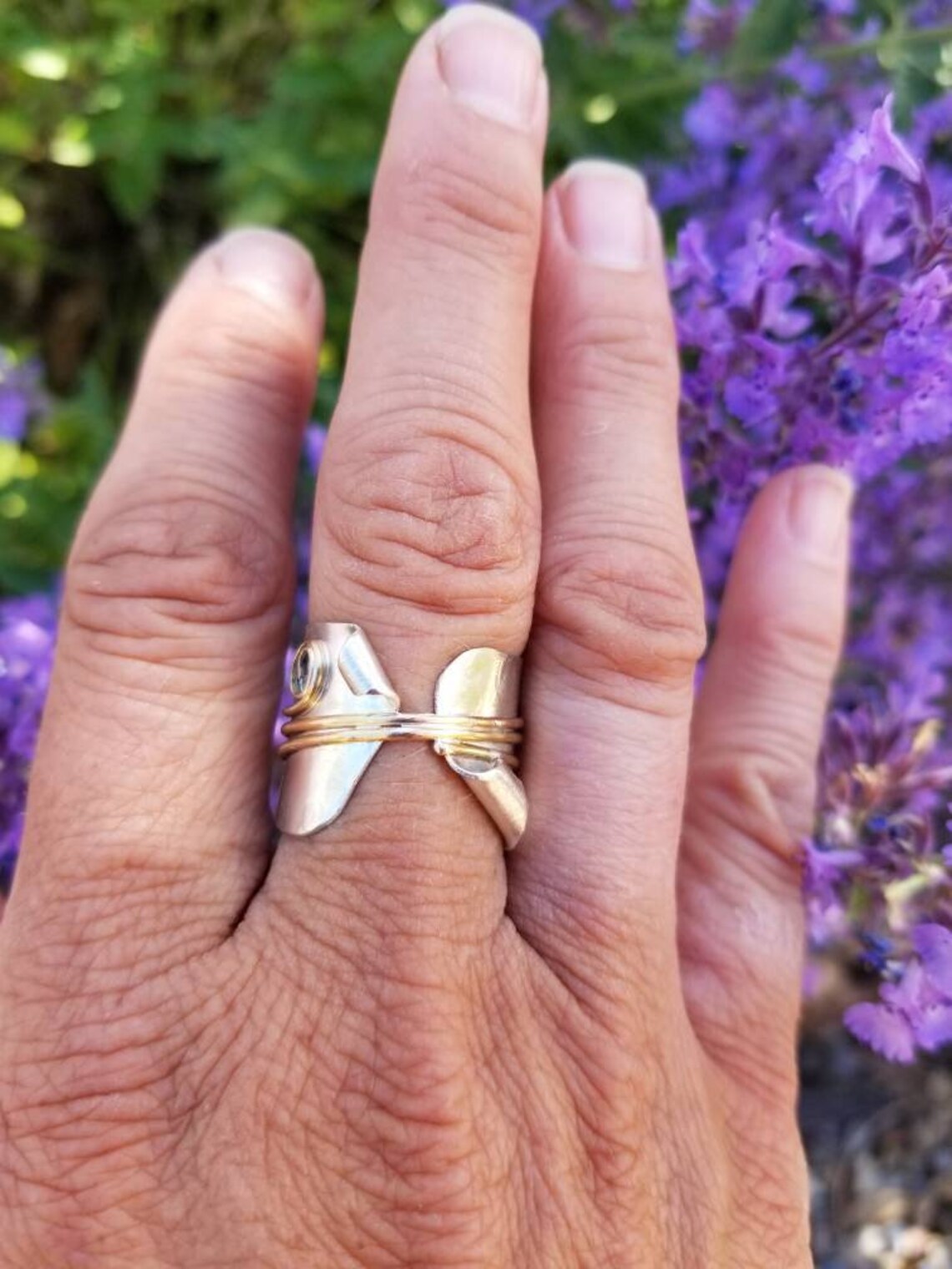 Sterling Silver And 14k Gold Filled Wire Wide Band Ringcustom Etsy Sterling silver and 14k gold filled wire wide band ringcustom etsy