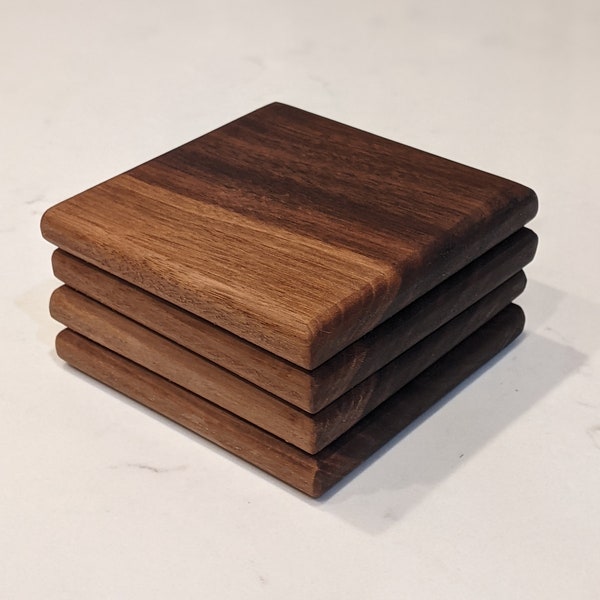 Walnut Wood Coaster Set - 4 Piece Set