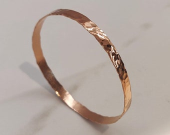 Rose Gold Bangle Bracelet, Stacking Bangle, Hammered Bangle, Unique Gold Jewelry, Hammered Bracelet, Bangle Bracelet Women, Ethnic Bangle