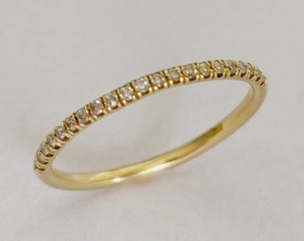 Diamond Eternity Ring, Eternity Ring for Women, Eternity Ring Stacking, Unique Gold Jewelry, Diamond Eternity Band, Half Eternity Ring