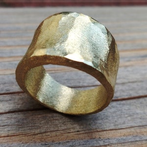 Gold Statement Ring, Textured Ring, Matte Gold Ring, Wide Band Gold Ring, Large Statement Ring, Cocktail Ring, Chunky Ring, Gold Plated Ring image 7