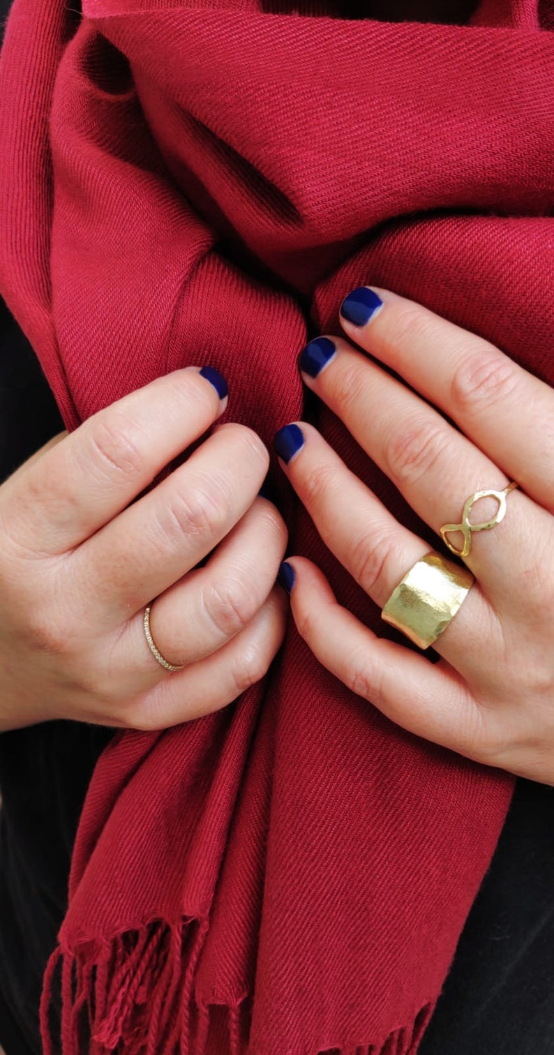 Gold Statement Ring, Textured Ring, Matte Gold Ring, Wide Band Gold Ring, Large Statement Ring, Cocktail Ring, Chunky Ring, Gold Plated Ring image 4