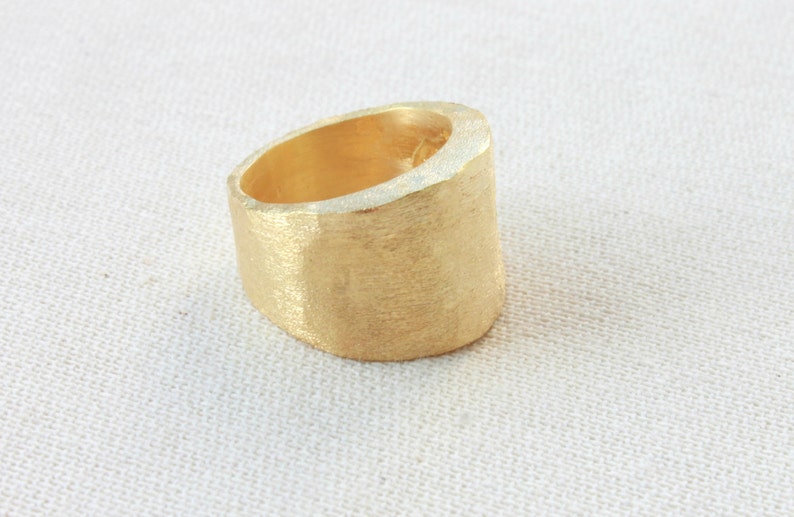 Gold Statement Ring, Textured Ring, Matte Gold Ring, Wide Band Gold Ring, Large Statement Ring, Cocktail Ring, Chunky Ring, Gold Plated Ring image 3