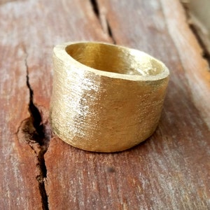 Gold Statement Ring, Textured Ring, Matte Gold Ring, Wide Band Gold Ring, Large Statement Ring, Cocktail Ring, Chunky Ring, Gold Plated Ring image 5