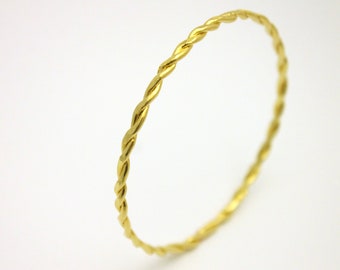 Twisted Bracelet, Gold Bangle Bracelet, Stacking Bangle, Unique Gold Jewelry, Rope Bangle, Thin Gold Bracelet, Women Braided Bracelet