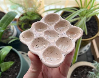 Handmade Mini Ceramic Paint Palette- Blush Pink