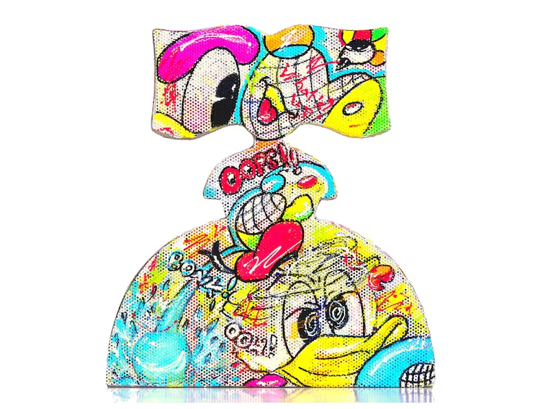 Mixed Media Art Pop Art Sculpture Abstract Painted Figurines Comic Pop