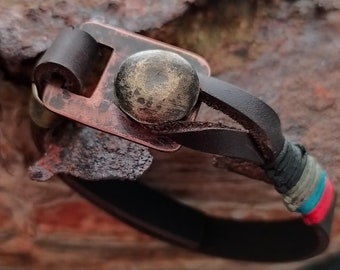 Bracciale in pelle da uomo, bracciale in pelle, bracciale in pelle con polsino, bracciale in pelle per uomo