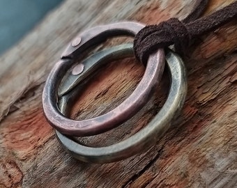 Mens Circle Necklace  Mens Leather Necklace  Pendant For Men