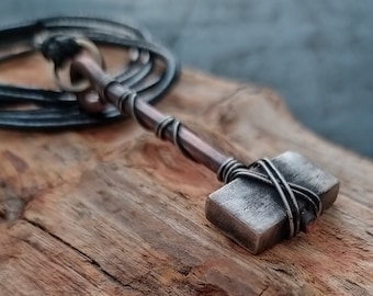 Viking Hammer  Hand Forged  Viking Jewelry  Viking Pendant  Pendant Hammer  Viking Hammer Necklace  Forged Necklace  Sterling Silver 925
