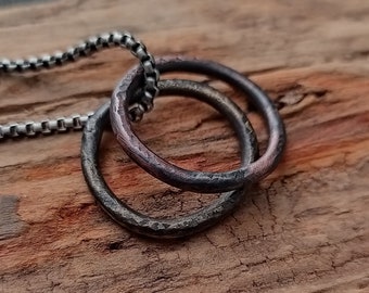 Circle Necklace  Mens Circle Necklace  Men's Necklace Circle Pendant  Men Leather Necklace