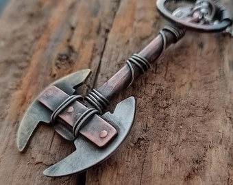 Labrys Necklace  Axe Necklace  Pendant Axe  Pendant Labrys  Jewelry Pendant Labrys  Jewelry pendant Axe  Labrys - Double Axe  Labrys Brass