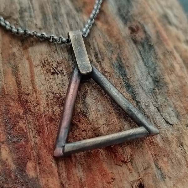 Dreieck-Anhänger Herren-Halskette Dreieck-Halskette Herren-Anhänger-Halskette für Männer Geometrischer Anhänger Dreieck-Halskette für Männer