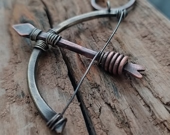Bow and Arrow Necklace  Bow Arrow Jewelry  Archery Necklace  Archery Bow Jewelry