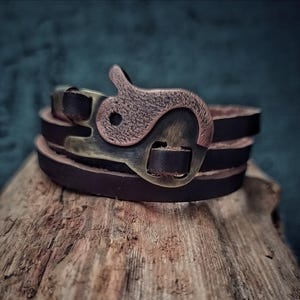Leather Bracelet for Men  Men&#39;s Leather Bracelet  Guitar Bracelet  Music Bracelet  Gift for Guitarist  Leather Men&#39;s Bracelet  Guitar Gift