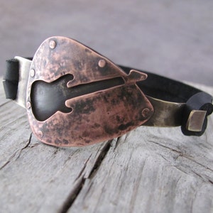 Leather Bracelet for Men  Men&#39;s Leather Bracelet  Guitar Bracelet  Music Bracelet  Gift for Guitarist  Leather Men&#39;s Bracelet  Guitar Gift