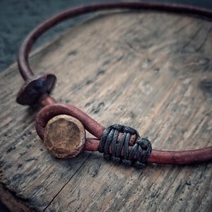 Herren Leder Halskette Herren Halsband Halskette Leder Halsband Halskette Leder Halskette rustikale Herren Halskette Knopf Halskette