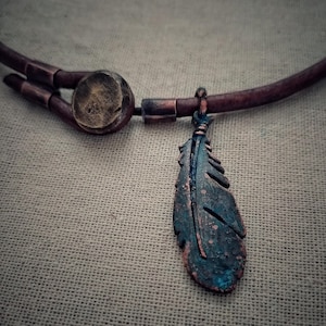 Mens Leather Necklace  Mens Choker Necklace  Leather Choker Necklace Leather Necklace  Feather Necklace  Rustic Mens Necklace