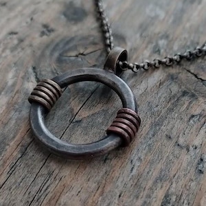 Iron Jewelry  Forged Jewelry  Forged Iron  Pendant Necklace  Iron Pendant  Hand Forged Necklace  Geometric Pendant  Rustic Necklace  Forged