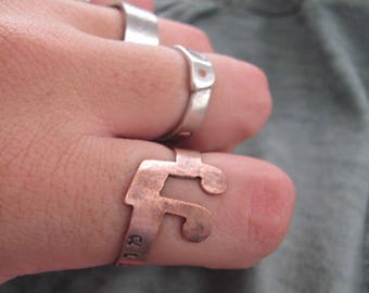 Music Note Ring  Music Ring  Copper Ring