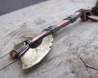 Viking Necklace Axe Jewelry Viking Axe Axe Necklace Men's Necklace  Pendant For Men Necklace Pendant Forged Jewelry Artisan Pendant  Metal