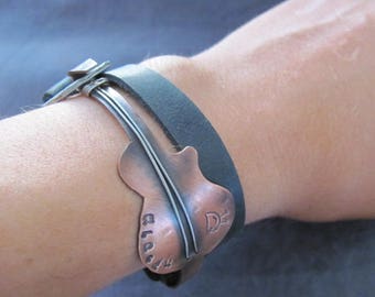 Leather Wrap Bracelet Men  Mens Wrap Bracelet  Leather Bracelet  Mens Leather Bracelet  Leather Wrap  Leather Bracelet for Mens  Guitar gift