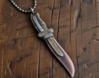 Knife Necklace  Knife Pendant  Knife Jewelry  Forged Pendant  Men's Pendant Knife  Forged Necklace  Men's Necklace  Men's Pendant  Gift Men