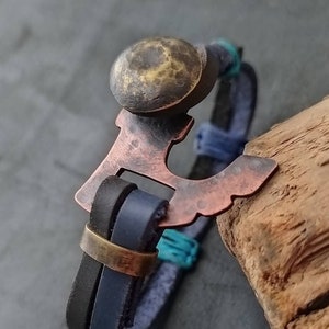 Men Leather Bracelet  Leather Bracelet for Men  Axe Bracelet  Mens cuff Leather Bracelet Handmade Bracelet Men Rustic Mens Bracelet