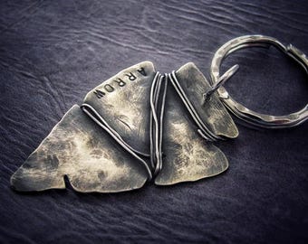 Arrow Keychain  Arrow Gift  Arrowhead Gift  Metal Keychain  Personalized Keychain  Custom Keychain  Mens Personalized Keychain  Metal