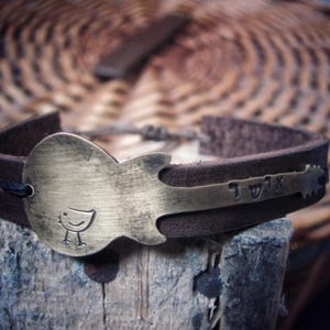 Guitar Bracelet  Leather Bracelet Men  Leather Mens Bracelet  Leather Mens Bracelet  Wrap Mens Bracelet  Womens Cuff  Mens Cuff Leather