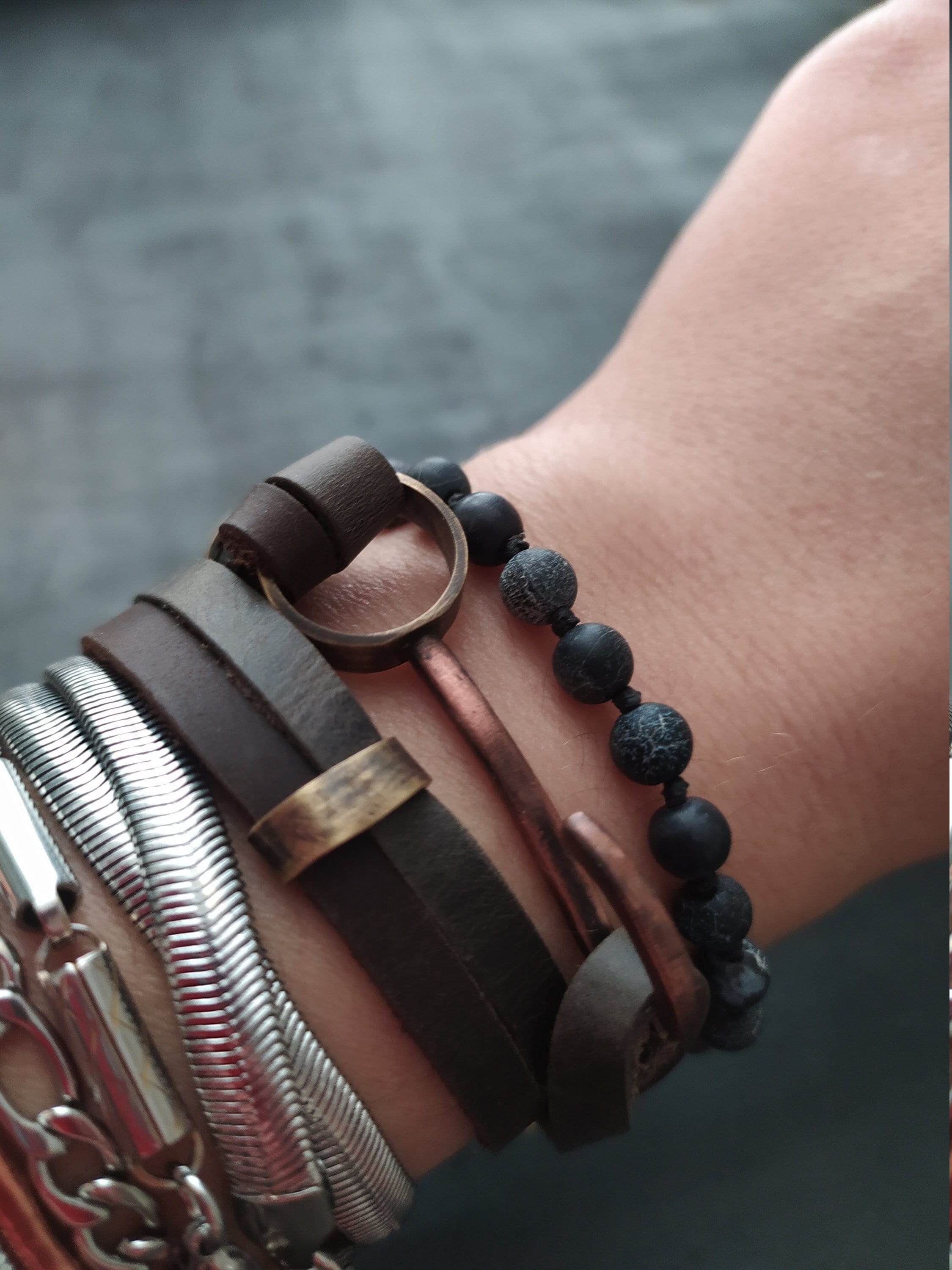 【2plan】24FW★ [LAN ARCHIVE] Hook Leather Bracelet Hook Bracelet Hook Bracelet for Men Leather Bracelet Men