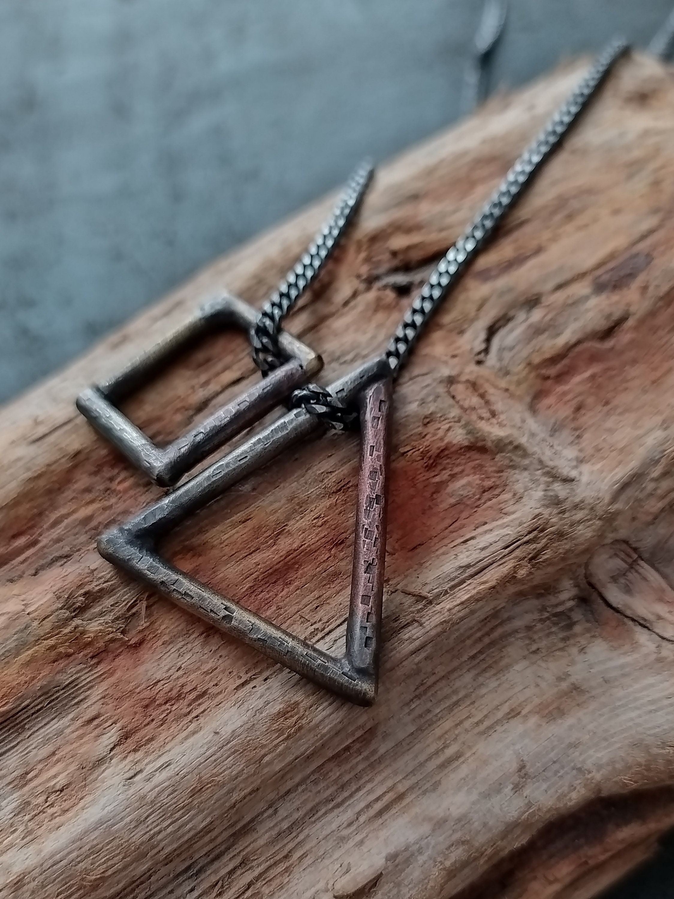 Triangle Necklace Triangle Pendant Square Necklace Mens Necklace  Mens Pendant  Necklace For Men  Geometric Pendant  Triangle Necklace Men