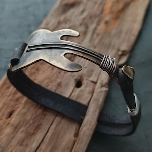Guitar bracelet  Leather bracelet Men  Leather Mens Bracelet  Guitar Leather bracelet  Wrap Mens Bracelet  Womens Wrap  Mens Cuff Leather