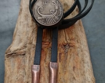 Bolo Tie  Vintage Bolo Tie  Mens Bolo Tie  Leather Tie  Women Bolo Tie  Handcrafted Bolo Tie  Bolo Ties   Bolo Tie For Women  Coin Bolo Tie