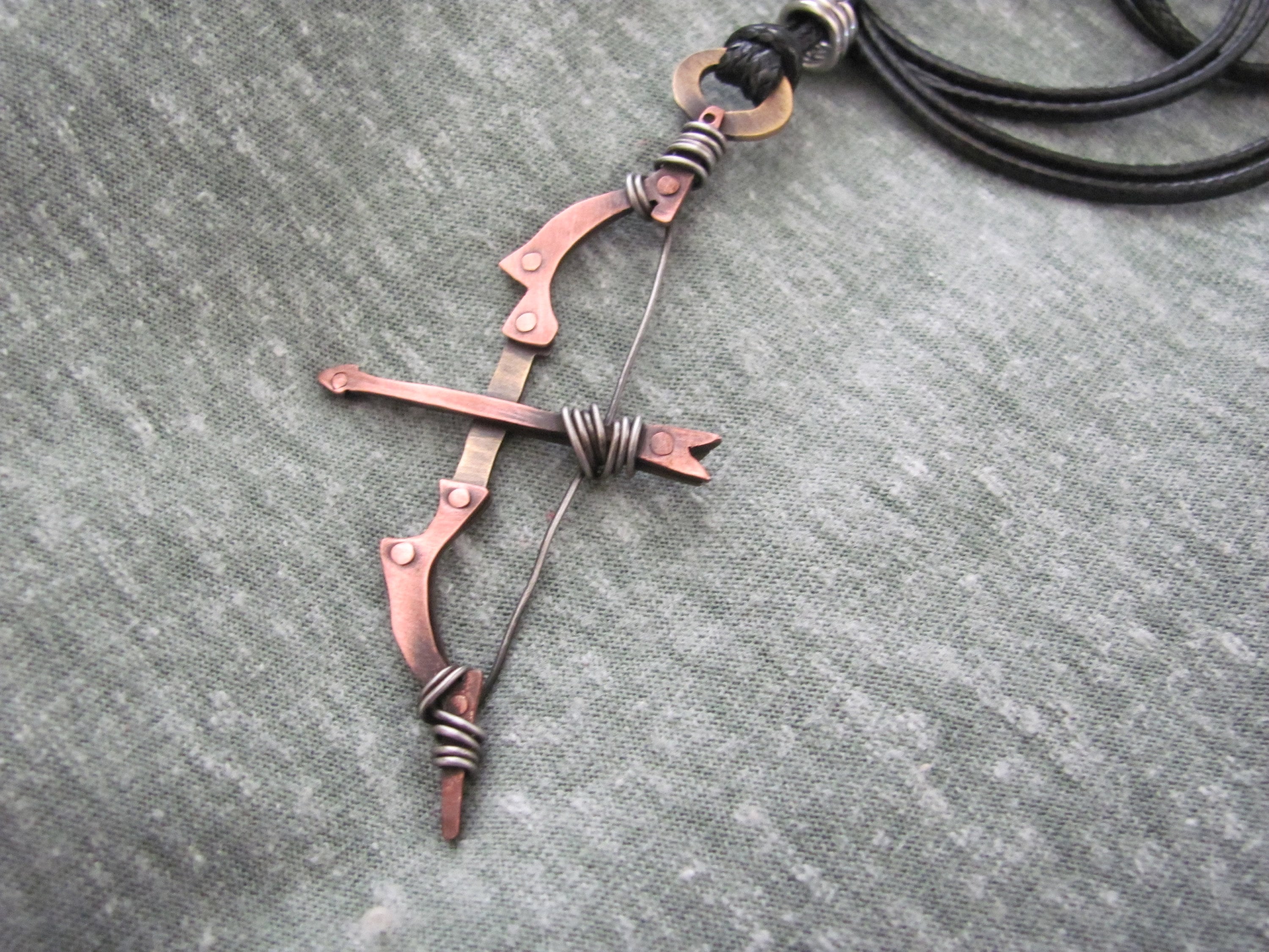 Bow and Arrow Necklace Bow Arrow Jewelry Archery Necklace Etsy