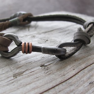 Leather Bracelet  Men Leather Bracelet  Leather Men Bracelet  Leather Bracelet for Men  Cuff Leather Bracelet  Bracelet Cuff Leather  Copper