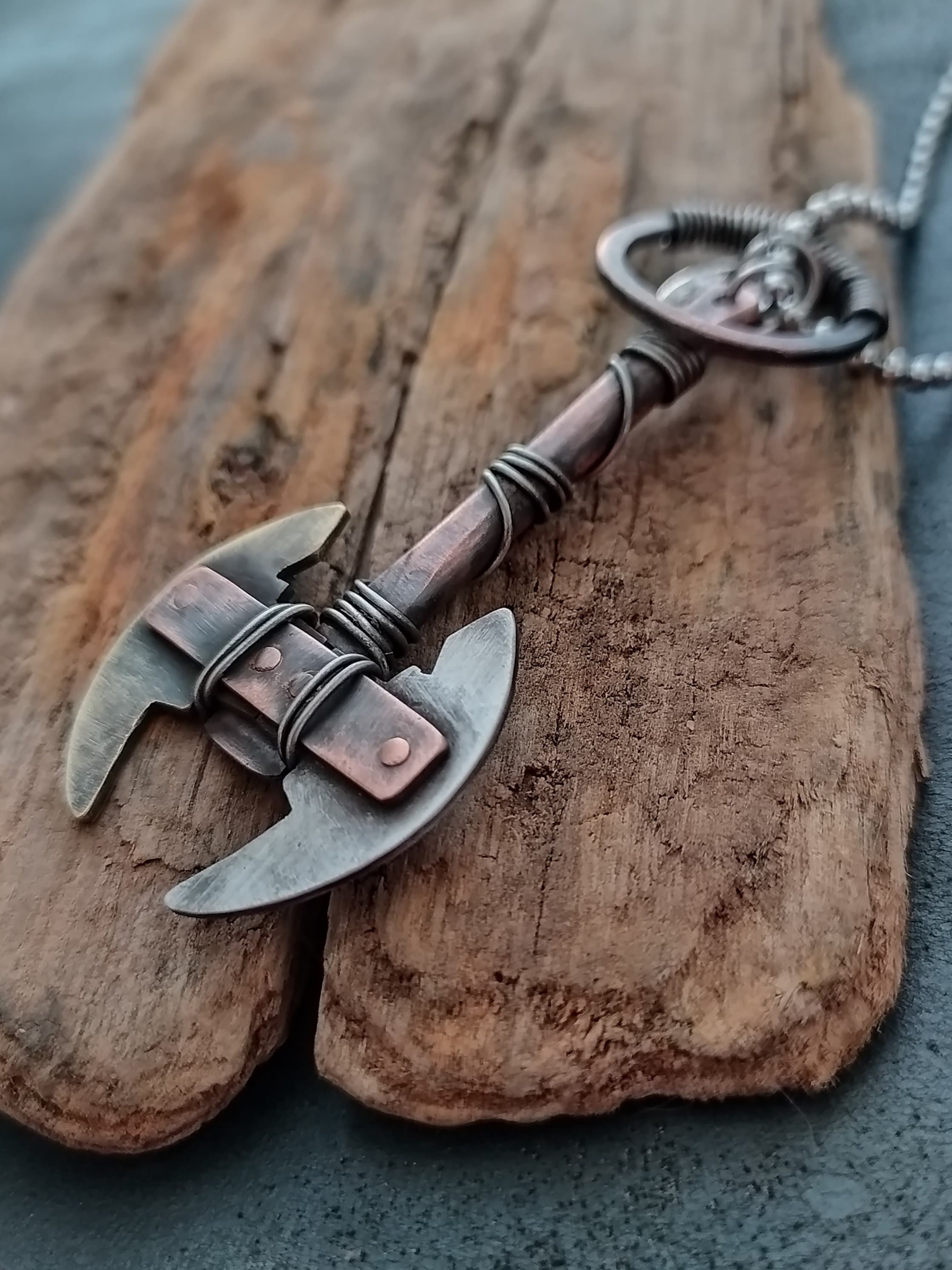 LANGHONG Collar Vikingo Nórdico, Espada Vikinga Y Hacha, Amuleto Colgante, Joyería Talismán, 1