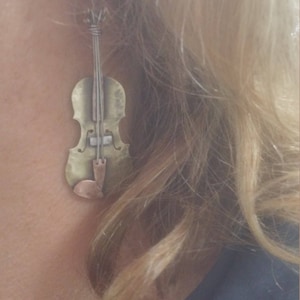Music gift  Violin Earrings  Music Jewelry Gift  Music Earrings  Violin Jewelry  Music Jewelry  Music Gifts for her  Musical Instrument