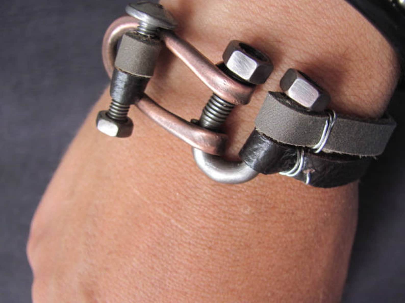 Leather Cuff Bracelet for Men Men's Leather Bracelet Mens Etsy