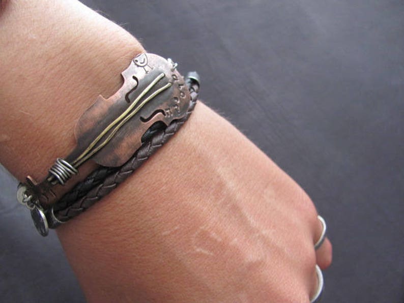 Violin bracelet Musician bracelet Musician Bracelet Violin Leather Bracelet Musical Bracelet Gift Music Bracelet Gift Violin Bracelet image 5