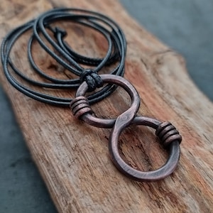 Forged Jewelry  Forged Pendant  Forged Copper Necklace  Geometric Pendant  Infinity Pendant  Infinity Necklace  Hand Forged Necklace