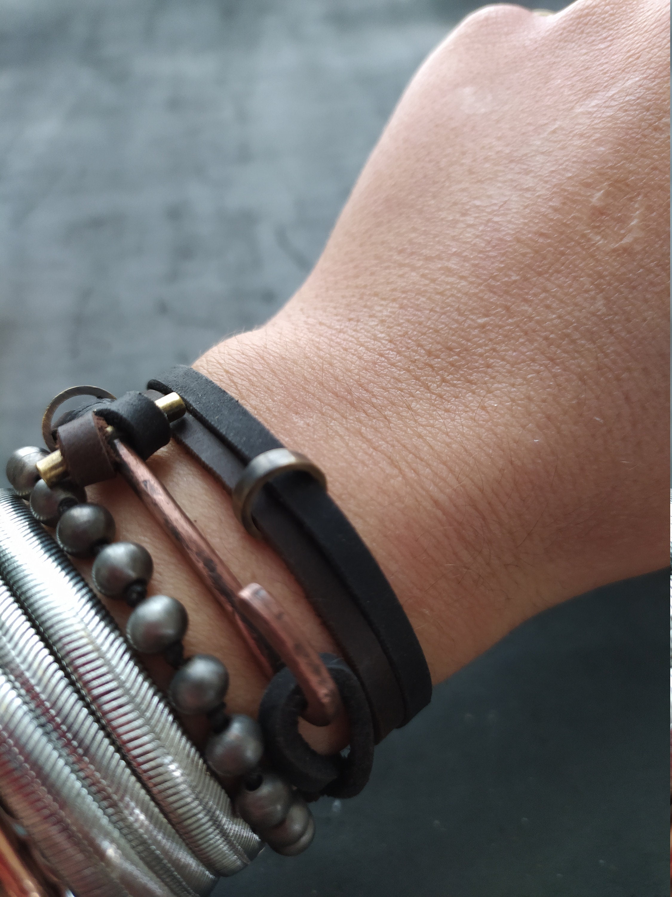 ブレスレット LANARCHIVE Hook leather bracelet Hook Bracelet Hook Bracelet for Men Leather Bracelet Men