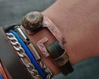 【SPERONE】24SS★ [Real Leather] Combi Leather Bracelet Stainless Steel Brushed Grey Leather 8.25in Bracelet | eBay