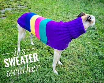 Greyhound Sighthound Jumper Sweater. Saluki, Galgo. Non itch. Machine washable.