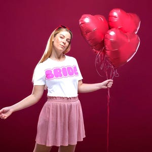T-shirts pour enterrement de vie de jeune fille avec texte Bride et Team Bride, t-shirts pour enterrement de vie de jeune fille, imprimés bachelorette, t-shirts Bride et Team Bride