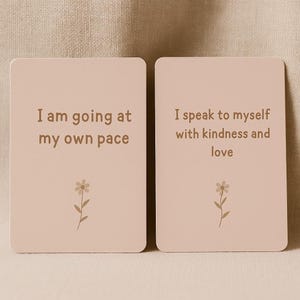 30 Tarjetas de Afirmaciones Imprimibles – Baraja de Amor Propio y Manifestación (Estilo Boho)